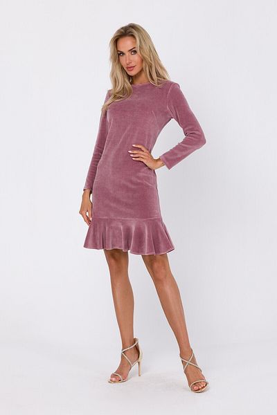 Made of Emotion Velour dress with a frill