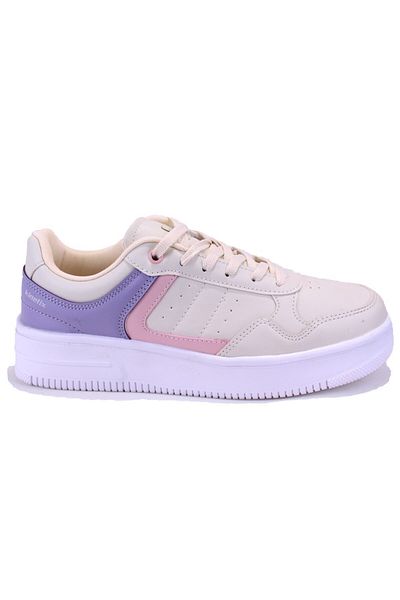 Kinetix Lowner Pu Ecru Orthopedic Casual Women's Sneakers