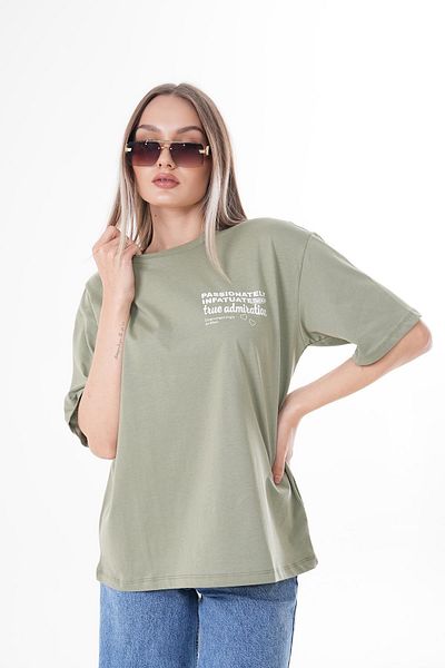ŞİMAL Γυναικείο μπλουζάκι Crew Neck Oversize - Λεπτομέρεια εκτύπωσης στην πλάτη 250101