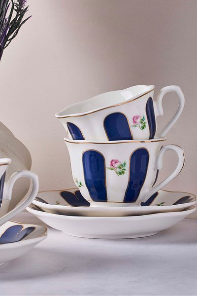 Perotti Beyoğlu 12-Piece Porcelain Coffee Set for 6 People