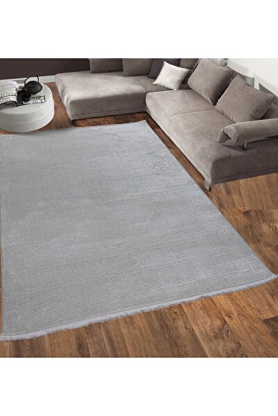 KREASYON HALI Vavien 1372 Gri Yumuşak Dokulu Salon Mutfak Koridor Oturma Odas...