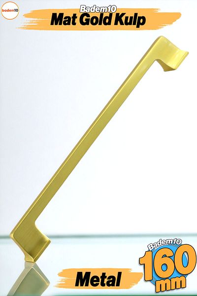 Badem10 Gediz Metal Mat Aur Aur 160 Mm Mobilier Bucătărie Sertar Dulap Dulap Capac Mânere Mâner