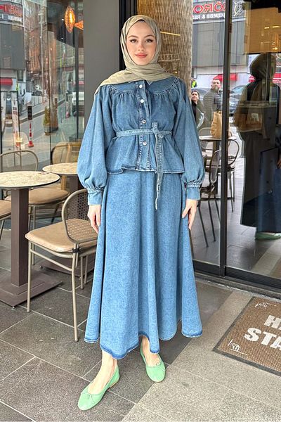 Ovn. Remy Belted Denim Set - Light Blue