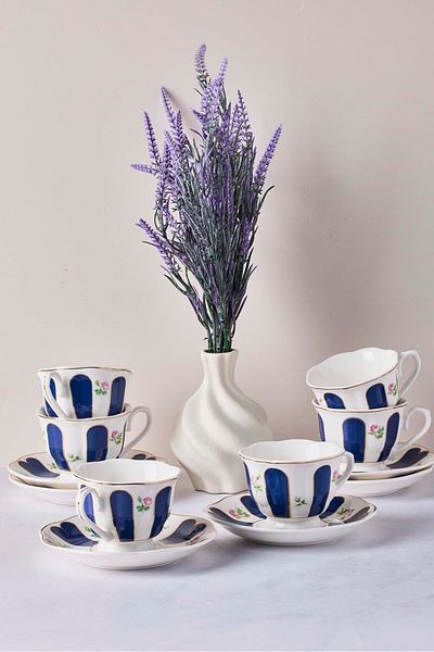Perotti Beyoğlu 12-Piece Porcelain Coffee Set for 6 People