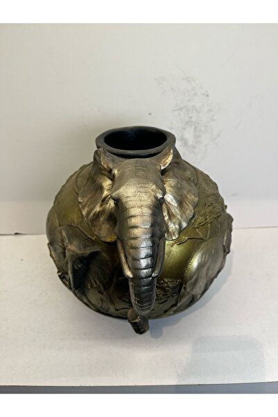 Peramari Διακοσμητικό κοντό βάζο από πολυεστέρα Safari Elephant Green