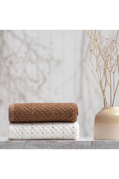 Green Black Крем/Кава 100% бавовна 2-х частинний набір рушників