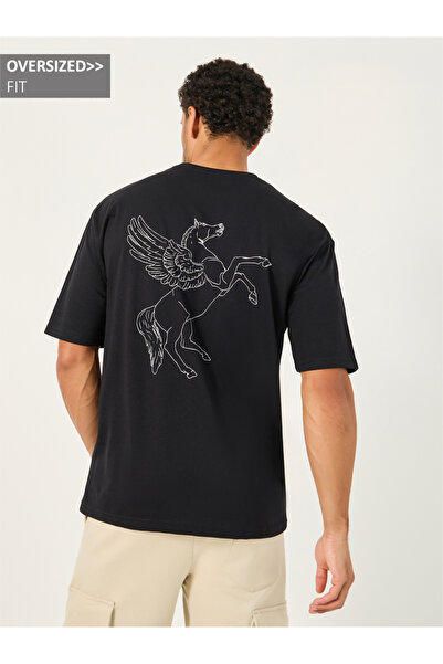 Styli Graphic Print Oversized Crew Neck T-Shirt