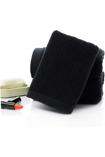 CAQQA 2 Pieces 50 X 90 cm Black Fitness Towel