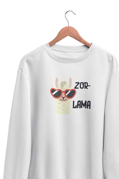 qoeuyl boutique Διασκεδαστικό αστείο δώρο με στάμπα Forced-Lama Unisex φούτερ με λαιμόκοψη