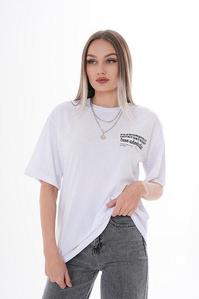 ŞİMAL Γυναικείο μπλουζάκι Crew Neck Oversize - Λεπτομέρεια εκτύπωσης στην πλάτη 250101