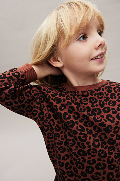 Zeyder Kids Kız Çocuk Leopar Desenli Sweatshirt