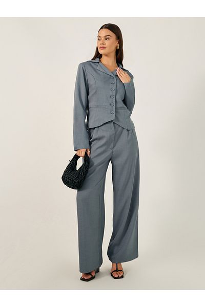 Styli Regular Fit Notch Label Neck Short Blazer