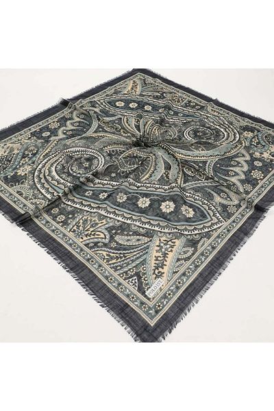poloist Γυναικείο Κοτόνι Βαμβακερό Λινό Φουλάρι Ethnic Etro Ρετρό Μοτίβο 100x100cm