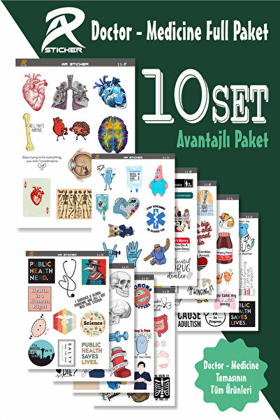 AR Sticker Doktor Medicine Temalı Laptop Notebook Tablet Sticker Full Paket  ...