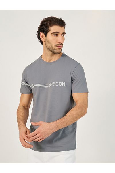 Styli Striped Minimal Print Regular Fit T-Shirt