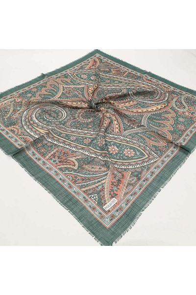 poloist Γυναικείο Κοτόνι Βαμβακερό Λινό Φουλάρι Ethnic Etro Ρετρό Μοτίβο 100x100cm