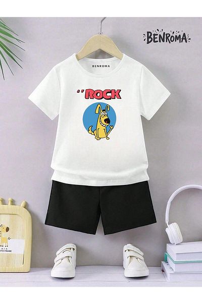 BENROMA Unisex Kids Shorts Set - Character Printed