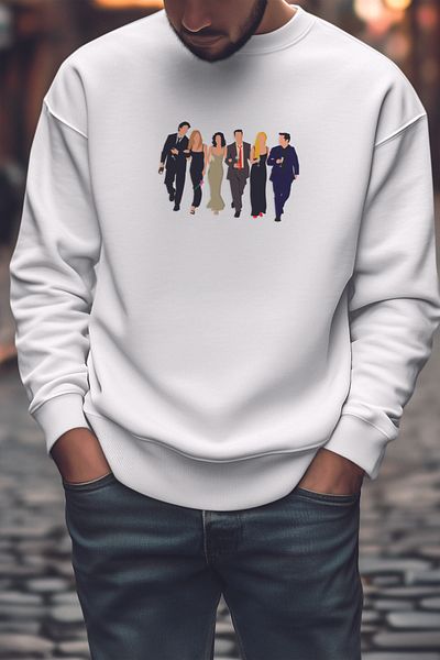 qoeuyl boutique Φούτερ Unisex με λαιμόκοψη με λαιμόκοψη με στάμπα Friends Lover, Wife, Special Day Gift