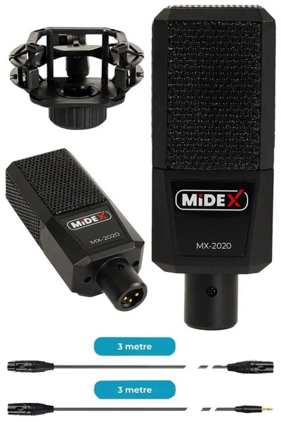Midex MX2020 Effective Set Ses Kartı Mikrofon Kulaklık Kayıt Canlı Yayın Seti