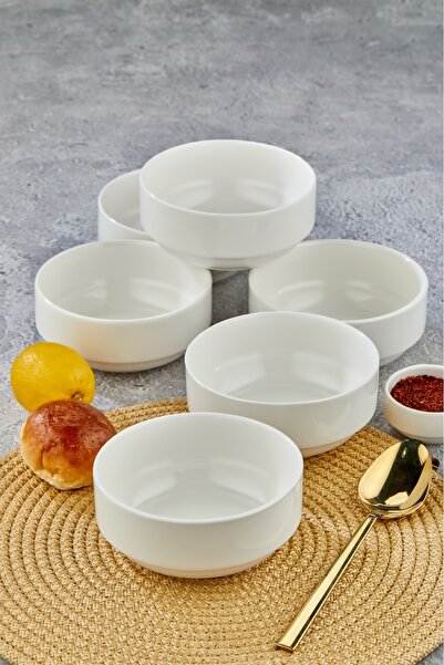 Cooker Set of 6 12 cm Porcelain Bowl - Soup, Appetizer, Souffle, Salad, Dessert, Breakfast Presentation Bowl
