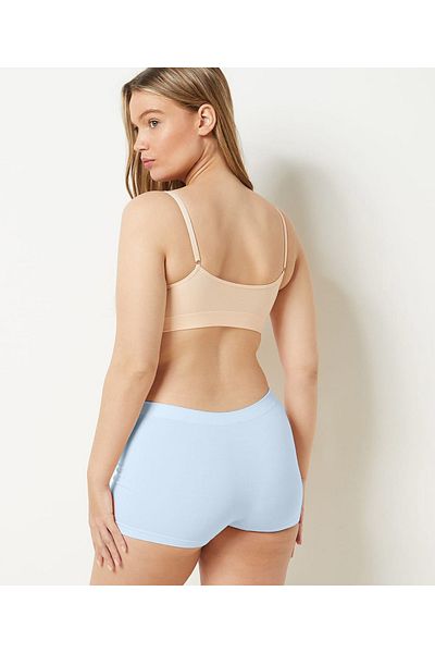 MİSTİRİK Moncorno Model - Women's Gathering Corset Effect Boxers, Light Blue Color