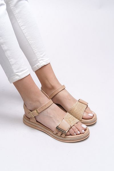 Riccon tanaestra 0012205   Sandale Nude pentru damă - răchită