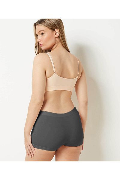MİSTİRİK Moncorno Dark Gray Colored Gathering Boxer Corset - Model Showing
