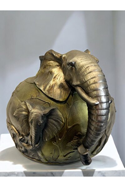 Peramari Διακοσμητικό κοντό βάζο από πολυεστέρα Safari Elephant Green