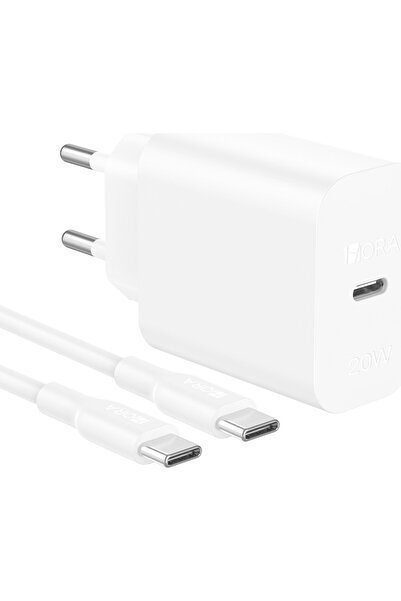 1HORA GAR153 PD20W Şarj Aleti-Type-C To Type-C Kablo Seti-Hızlı Şarj-1 Metre-...