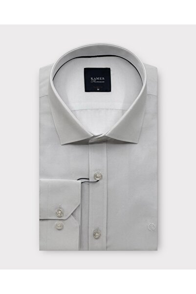 KAMER ERKEK SLIM FIT PAMUKLU DÜZ BEYAZ GÖMLEK  2362B