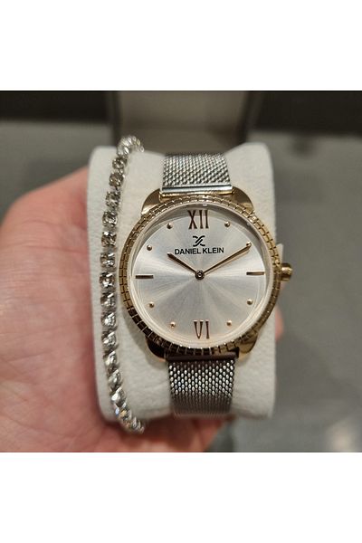 Daniel Klein Dk.1.12912.4 Women Wrist Watch with Gift Bracelet
