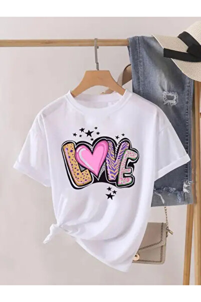 HOFFNUNG تي شيرت برسومات على الموضة للسيدات من Love Heart Trend