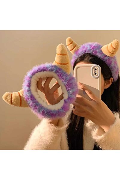 REBORN DESIGN Χαριτωμένο τριχωτό λούτρινο κορδόνι μαλλιών με μωβ χρώμα με φιγ...