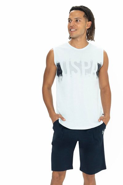 U.S. Polo Assn. Σετ ανδρικό μπλουζάκι & σορτς με τσέπη, μηδενικό μανίκι, εμπριμέ