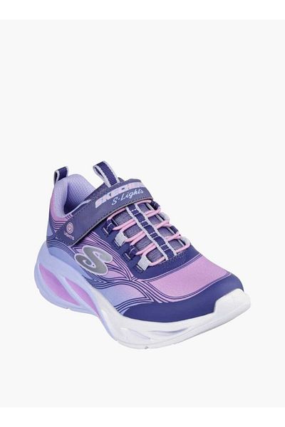 SKECHERS Skechers Girls' Logo Detail Light-Up Sports Shoes with Hook and Loop Closure - COSMIC GLOW