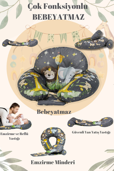 vevons 4 in 1, Nursing Pillow, Safe Side Sleeping and Baby Reflux Pillow 100% Cotton