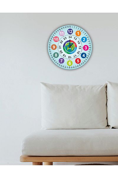 heptex Wooden Uv Printed School-Classroom Wall Clock