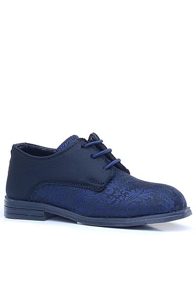 Rakerplus Navy Blue Black Lace-Up Suit Classic Children's Shoes