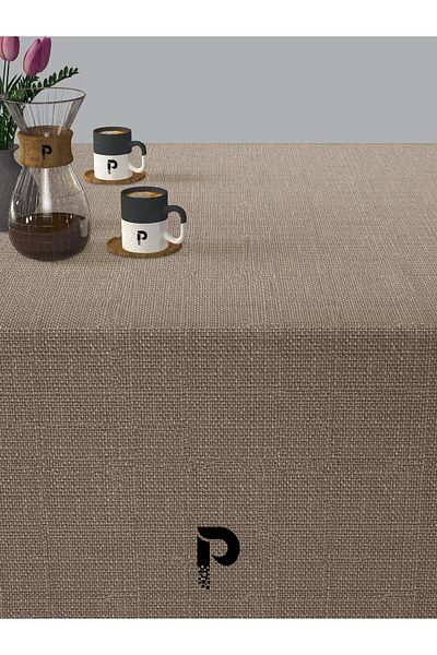 Perle Beige Linen Textured Tablecloth