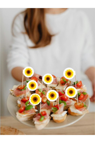 Home Ayçiçeği Baskılı Çay, Kahve Yanında Atıştırmalıklar Için Baskılı Bayrak ...