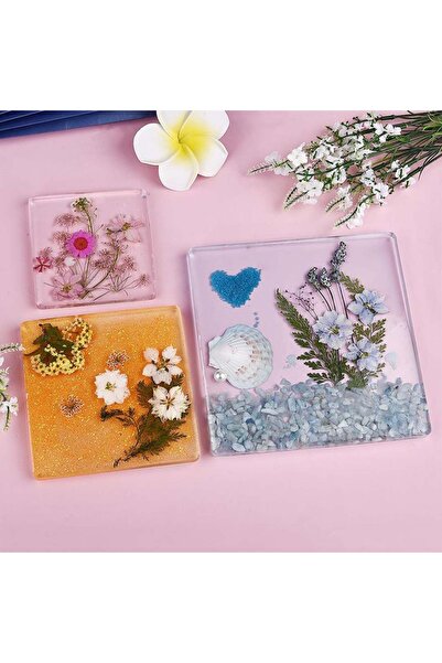 Siliko World Epoksi Reçine Kalıp Kare Altlık 13x13cm