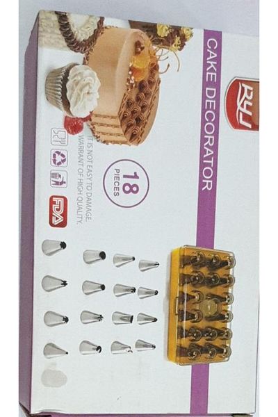 Generic مجموعة اقماع لتزيين الكيك والحلويات - 16 شكل بعلبة