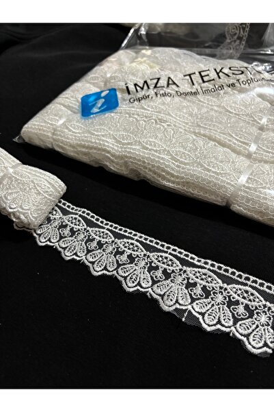 Butik İmza Tekstil dar bant topu 9 metre dekoratif dantel şerit Güpür
