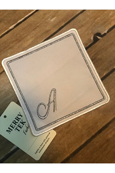 MERRY TEK A Harfli kokteyl kahve yanı peçetesi gümüş beyaz