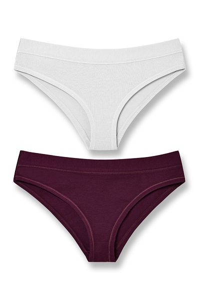 HNX 2 Pack Cotton Piping Slip Women's Panties
