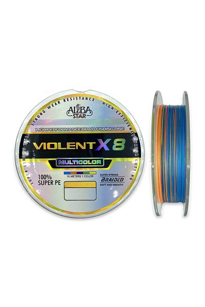 Albastar Linie de pescuit violentă 8x Pe Linie de pescuit Multicolor 0,18 mm - 150 mt -