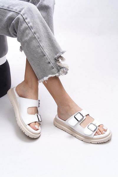 Riccon Elislaela 0012400   Model Papuci albi de damă