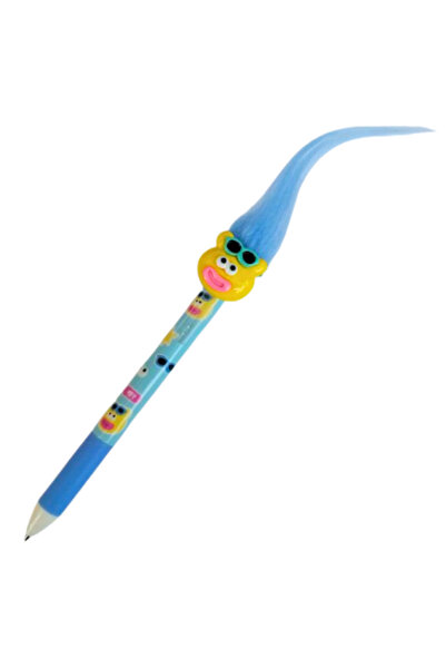 Glanart çocuklar için maskotlu tüylü 0,7 mm uçlu kalem versatil 1 adet açık mavi