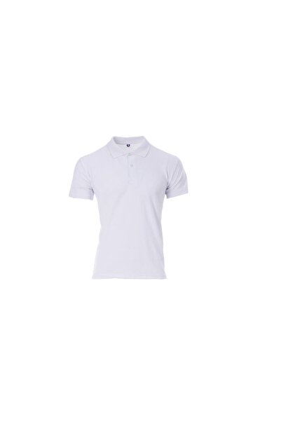 Butik Sade Beyaz Polo Yaka Penye Tişört