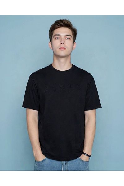Jack & Jones Férfi fekete póló - Jack Jones Jcopacer Print, Crew Neck - 12273295 -02